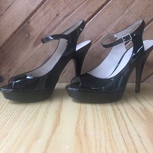 BCBG Paris Patent Peep Toe Pumps